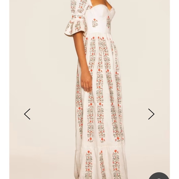 Very Rare AGUA BENDITA CEDRO MARGARITA IVORY MAXI DRESS Small - Picture 2 of 13